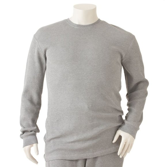 Mens Residence Grey LS Thermal Crew Shirt 4XB Big & Tall - Picture 1 of 1